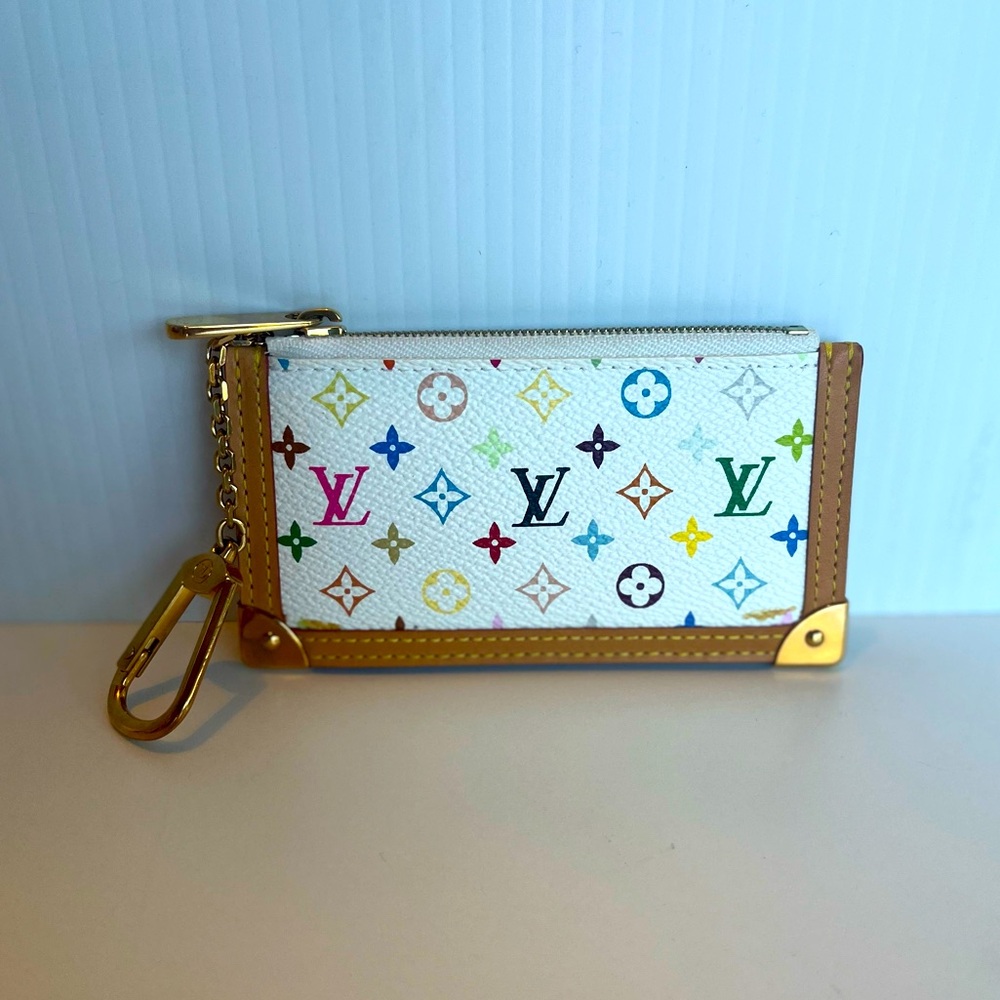 Luis Vuitton Murakami Clés 2003 Keychain Coin-purse - White/Multicolor